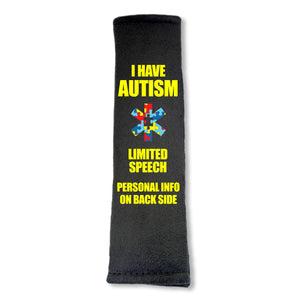 Autism - Limited Speech Seat Belt Cover - Multicolor Puzzle Piece