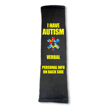 Load image into Gallery viewer, Autism - Verbal Seat Belt Cover - Multicolor Puzzle Piece