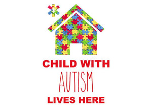 "Child With Autism Lives Here" - Sticker Decal